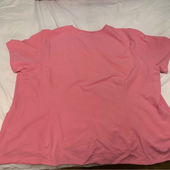 Women's Pink V-Neck Scrub Top and Joggers - Picture 3 of 5